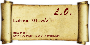 Lahner Olivér névjegykártya